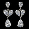 Rhodium Silver Clear CZ Teardrop Angel Earring 1571