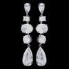 Silver CZ Dangle Bridal Wedding Earrings 1725