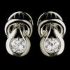 Antique Silver Clear CZ Stone Bridal Wedding Necklace 2742 & Bridal Wedding Earrings 1960 Bridal Wedding Jewelry Set