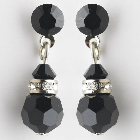 Black Swarovski Crystal Bridal Wedding Earrings 200