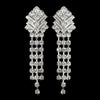 Silver Clear Crystal Dangle Bridal Wedding Hair Clip On Bridal Wedding Earrings E 20009