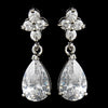 Fabulous Silver Clear CZ Bridal Wedding Teardrop Bridal Wedding Earrings 2015