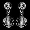 Silver Rhinestone & Swarovski Crystal Bead Drop Bridal Wedding Earrings 202