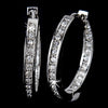 * Gorgeous Antique Silver Clear CZ Hoop Bridal Wedding Earrings 2020