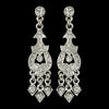 Alluring Silver Chandelier Bridal Wedding Earrings w/ Clear Rhinestones 2034