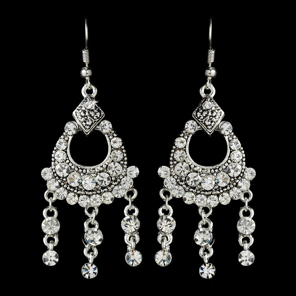 Earring 20371 Silver Clear