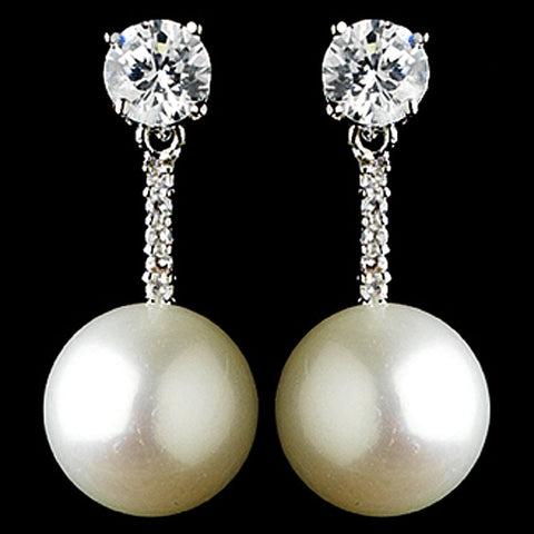 Antique Silver Freshwater Pearl Earring E 2041