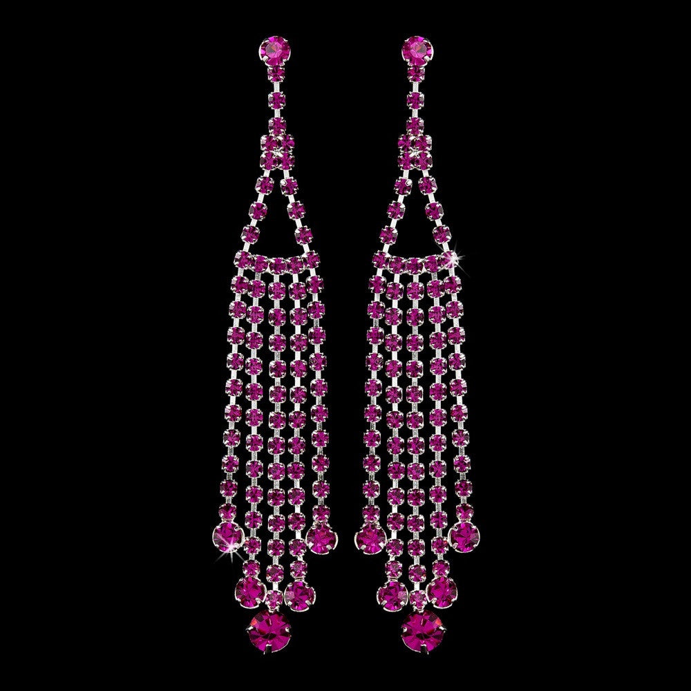 * Perfect Charming Fuchsia Dangling Rows Earring 20426