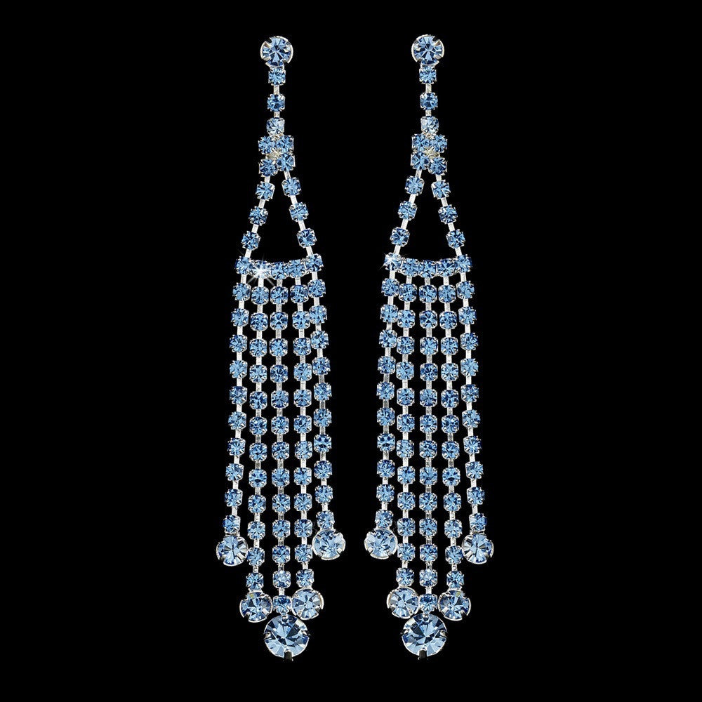 * Perfect Charming Light Blue Dangling Rows Earring 20426