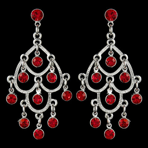 Earring 20476 Silver Red