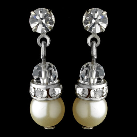 Precious Pearl & Crystal Drop Bridal Wedding Earrings 216