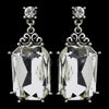 Antique Silver Clear Oval Rhinestone Bridal Wedding Stud Bridal Wedding Earrings 22245