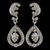 Antique Silver Clear Kate Middleton Inspired Tear Drop Acorn Bridal Wedding Earrings 22325