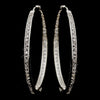 * Large Cubic Zirconia Pave Hoop Bridal Wedding Earrings in Luminous Silver 2235