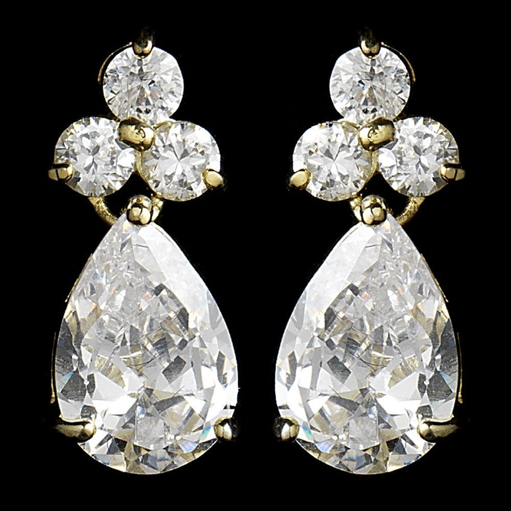 Stunning Cubic Zirconia Crystal Drop Bridal Wedding Earrings 2404