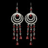 Immaculate Silver Clear & Red Austrian Crystal Chandelier Bridal Wedding Earrings 24496