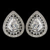 Rhodium Clear Teardrop CZ Crystal Stud Bridal Wedding Earrings 2450