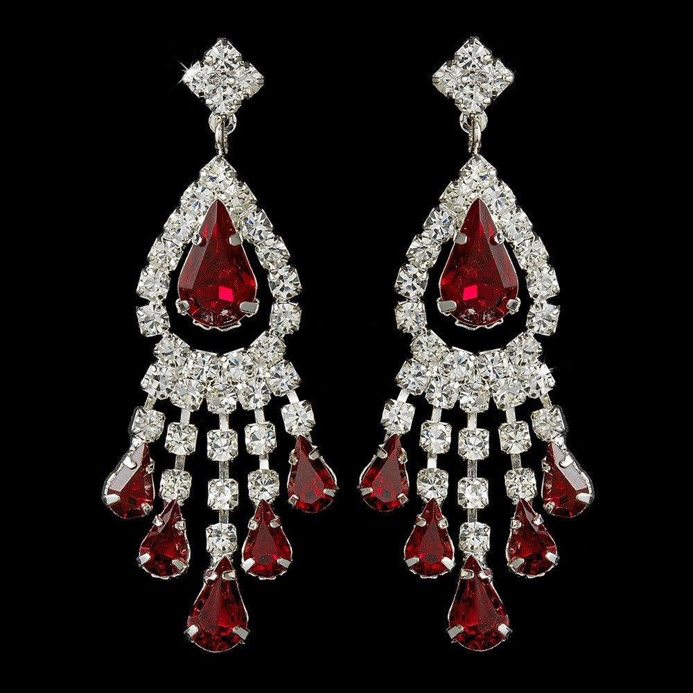 Burgundy top wedding earrings
