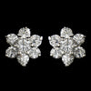 Charming Silver Clear CZ Flower Bridal Wedding Earrings 2501
