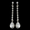 Silver Crystal CZ Drop Bridal Wedding Earrings E 25122