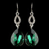 Silver Emerald & Clear CZ Crystal Drop Bridal Wedding Earrings 25285