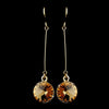 Elegant Gold Topaz Crystal Drop Bridal Wedding Earrings 25729