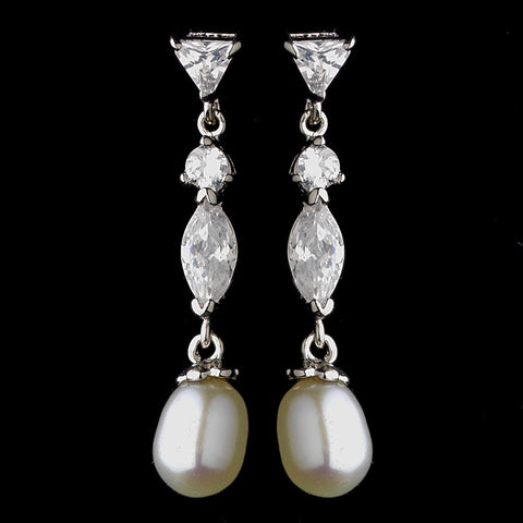 Silver Pearl Earring Set 2582