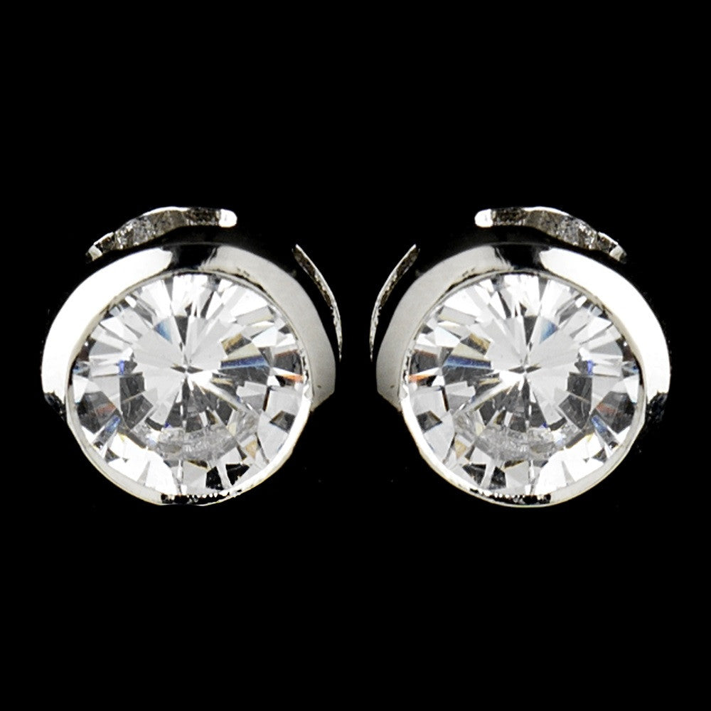 Silver Clear Stud Earring Set 2589