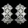 Curved Cubic Zirconia Crystal Bridal Wedding Earrings E-2635