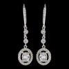 Rhodium CZ Crystal Leverback Dangle Bridal Wedding Earrings 2636