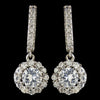 Child's Rhodium Clear Petite CZ Crystal Solitaire Encrusted Drop Bridal Wedding Earrings 2641