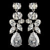 Rhodium Clear Multi Cut CZ Crystal Dangle Bridal Wedding Earrings 2803