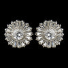 Silver Clear CZ Stud Bridal Wedding Earrings 3200