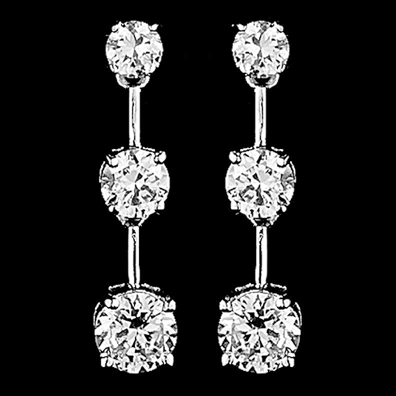 “Our Future” Cubic Zirconia CZ Bridal Wedding Earrings E 3516