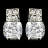 Elegant Silver Clear CZ Stud Bridal Wedding Earrings 3518