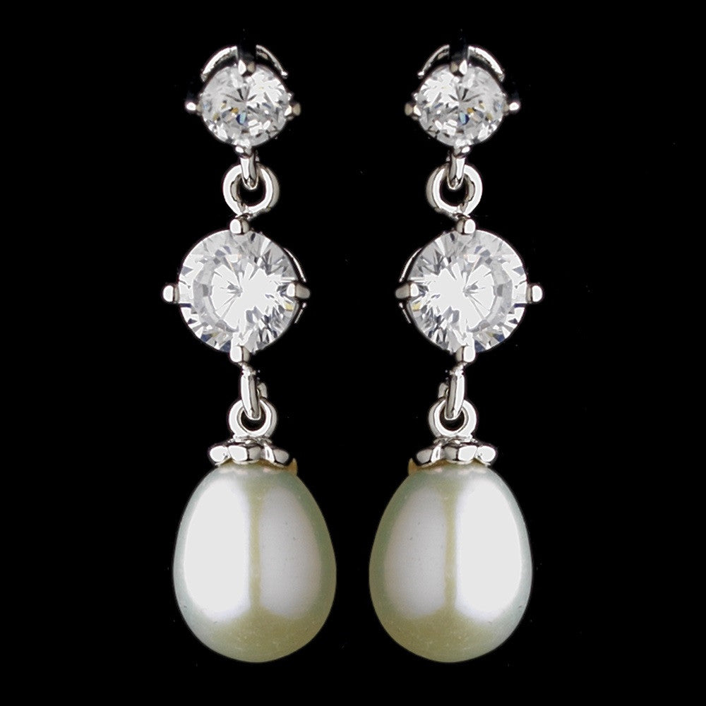 Silver Pearl Earring Set 3592