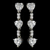 From The Heart Silver Cubic Zirconia Bridal Wedding Earrings E 3698