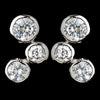Antique Silver Clear CZ Earring 3807
