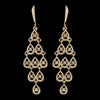 Gold Clear Rhinestone Chandelier Bridal Wedding Earrings 389