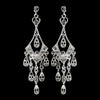 Silver Clear Rhinestone Chandelier Bridal Wedding Earrings 40094