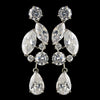 Silver Clear Multi Cut CZ Crystal Drop Bridal Wedding Earrings 4102