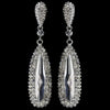 Silver Clear Rhinestone Dangle Bridal Wedding Earrings