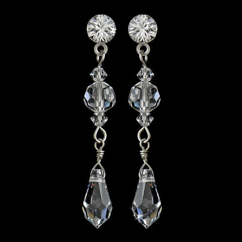 Earring 465 Silver Clear