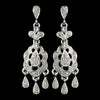 Silver Clear CZ Crystal Chandelier Bridal Wedding Earrings 50001