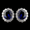 Silver Sapphire Kate Middleton Inspired Bridal Wedding Earrings 5015