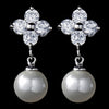 Bridal Wedding Necklace Earring Set N 2615 E 5248 Silver Ivory