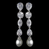 Breathtaking Cubic Zirconium & Pearl Drop Bridal Wedding Earrings E 5289