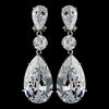 Large Cubic Zirconium Drop CZ Drop Bridal Wedding Earrings 5383