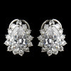 Antique Silver Clear Marquise CZ Crystal Bridal Wedding Necklace 8625 & Bridal Wedding Earrings 5397 Bridal Wedding Jewelry Set