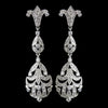 Antique Rhodium Silver Clear CZ Crystal Drop Bridal Wedding Earrings 5508